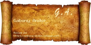 Gabony Andor névjegykártya