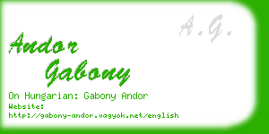 andor gabony business card